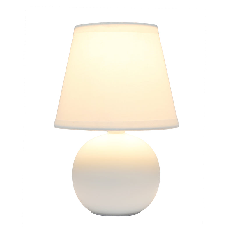 Simple Designs Mini Ceramic Globe Table Lamp - White