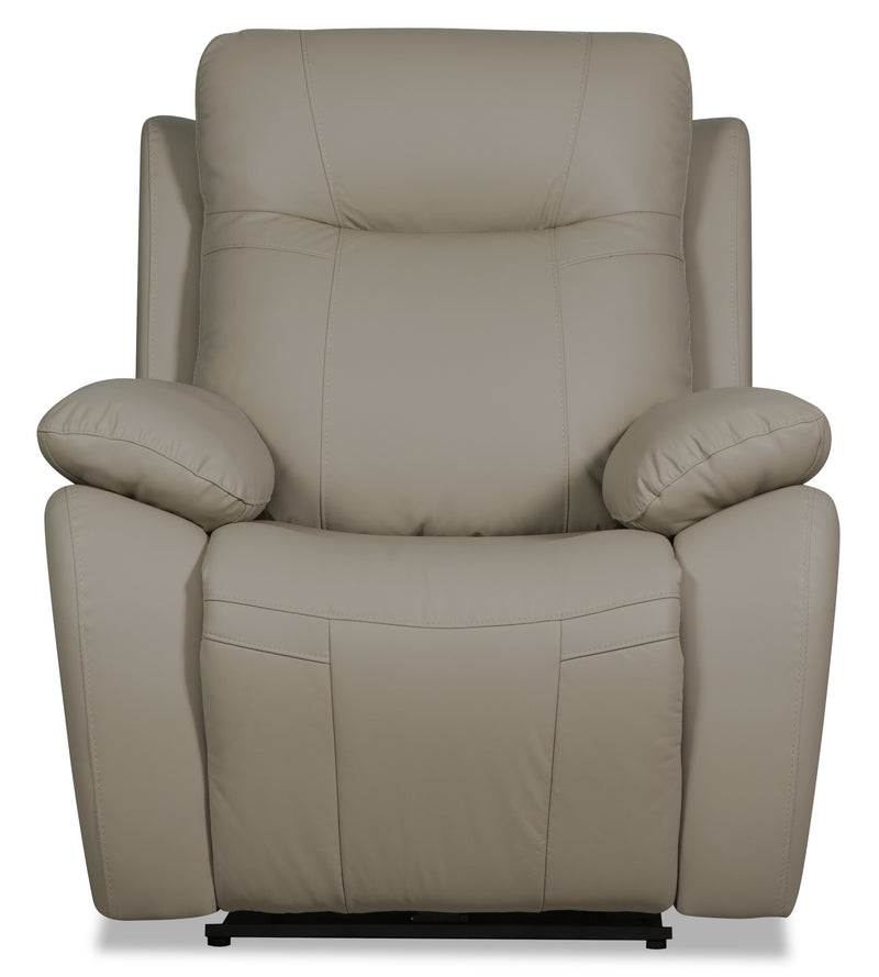 Beige leather deals recliner