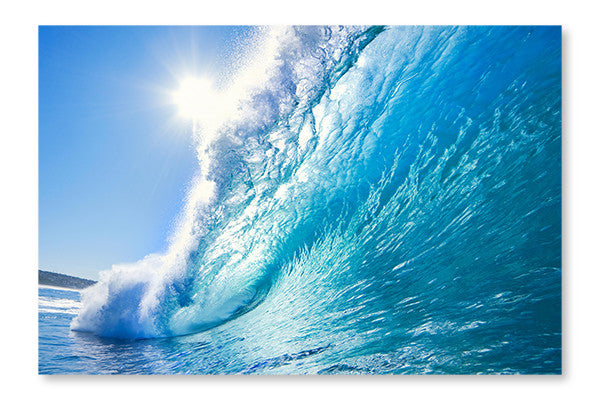 Blue Ocean Wave 28x42 Wall Art Fabric Panel Without Frame | The Brick