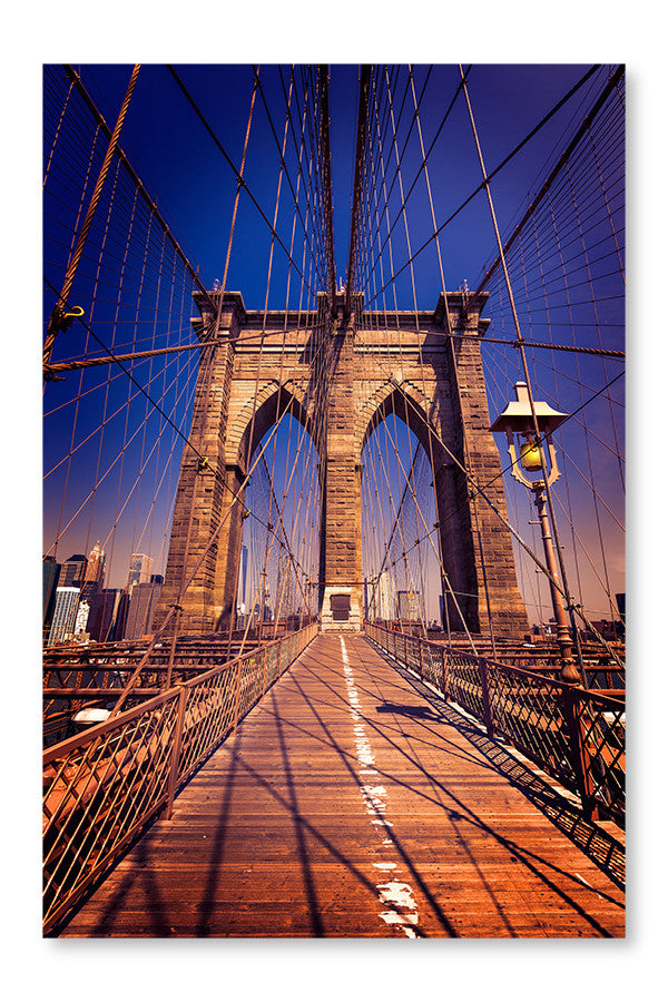 | Panel Brick Art New Bridge Wit... Brooklyn York 24x36 Fabric Wall Manhattan The