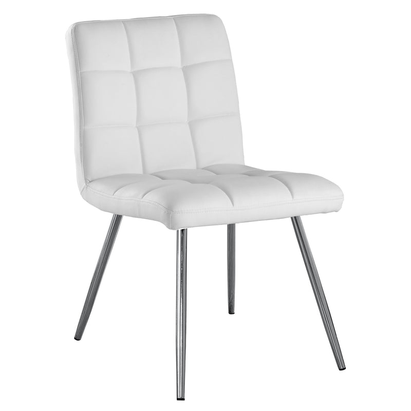 White leather and chrome dining online chairs