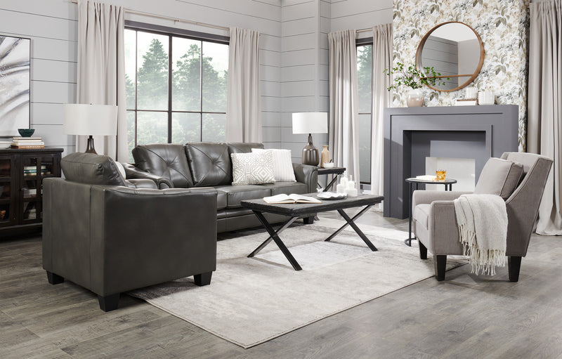 Gray deals leather couch