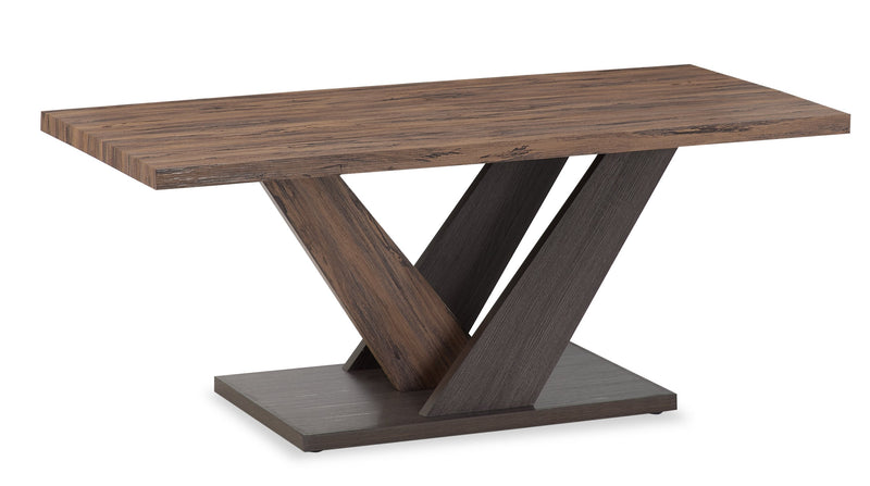 Kinsley 43.3" Modern Coffee Table - Dark Brown Wood | The Brick