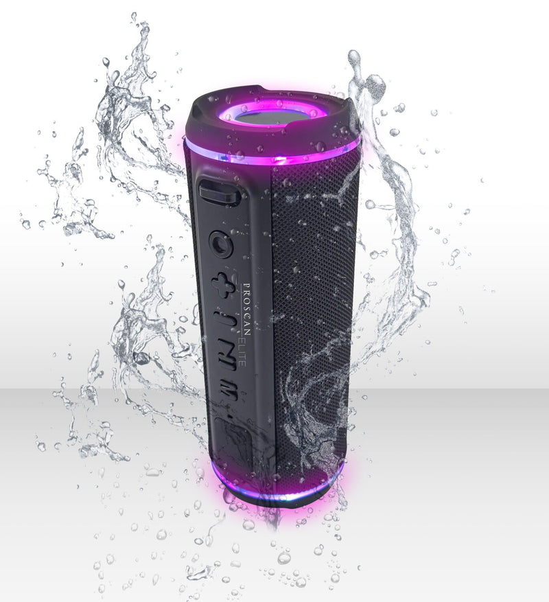 Proscan - Portable Bluetooth Speaker with LED Lighting, AUX Input, Bla