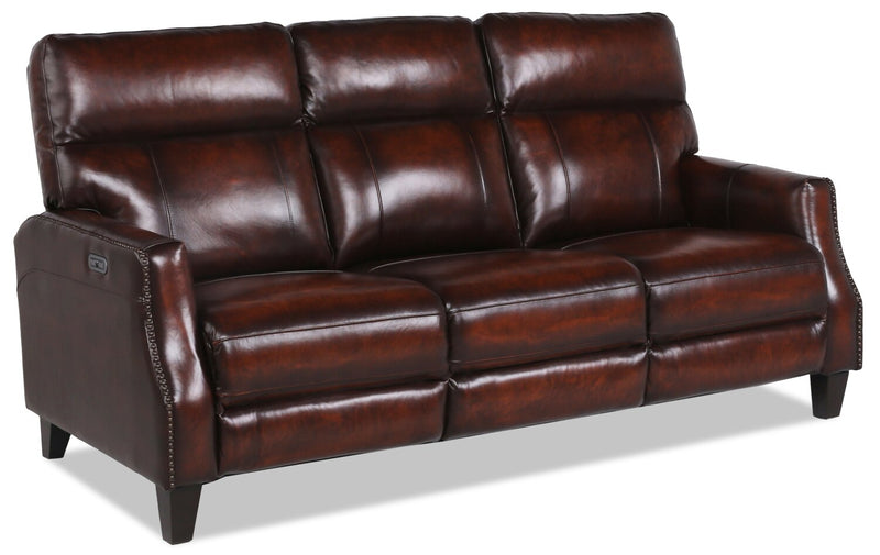 Vivia Top-Grain Genuine Leather Sofa - Caramel