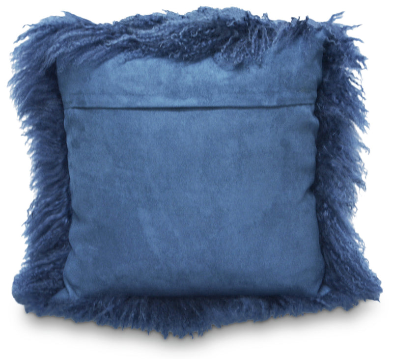 Navy blue 2024 faux fur pillow