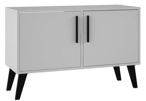 Manhattan Comfort Mid-Century Modern Amsterdam 3-Shelf Accent Cabinet - White