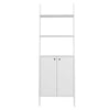 Manhattan Comfort Cooper Ladder Display Accent Cabinet with 2 Floating Shelves - White