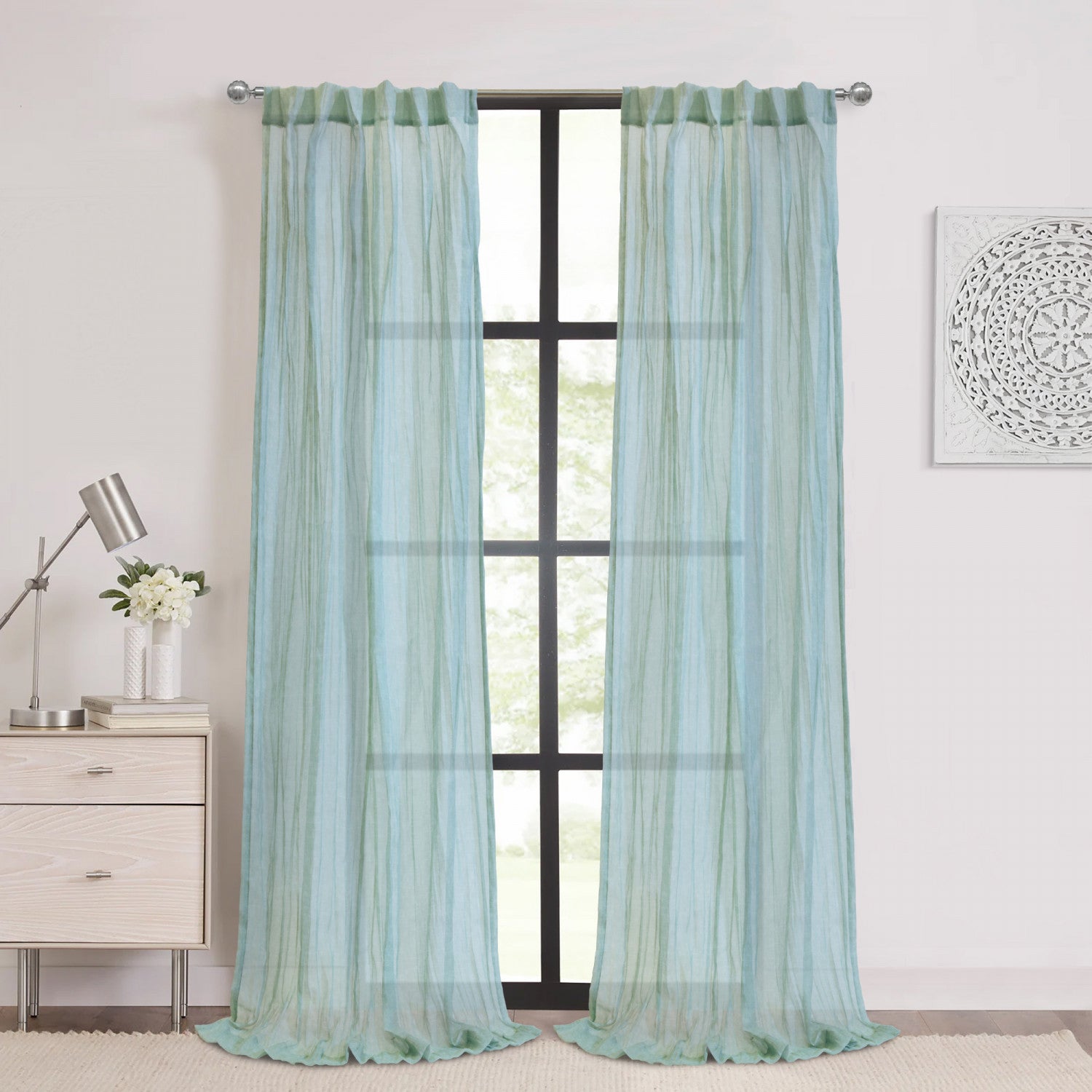 Habitat Paloma White Sheer Dual Header Curtain Panel - 52 x 95 | The Brick