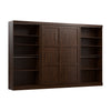 Bestar Pur Full Murphy Bed with Two Shelving Units (131 W) - Chocolate