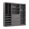 Bestar Pur 86 W Closet Organizer System - Bark Grey