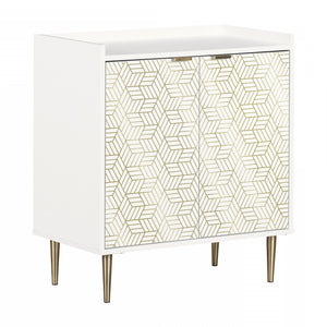 Maliza 2-Door Storage Cabinet - White Gold