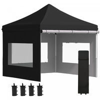 Outsunny 10' X 10' Pop Up Gazebo, Instant Canopy Tent Sun Shelter With Sidewalls, Wheeled Carry Bag 