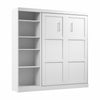 Bestar Pur Full Murphy Bed with Shelving Unit 84-Inch Wall Bed - White