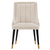 Manhattan Comfort Modern Eda Velvet Dining Chair - Midnight Cream