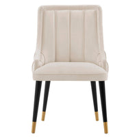 Manhattan Comfort Modern Eda Velvet Dining Chair - Midnight Cream