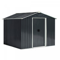 Outsunny 8' X 6' Outdoor Storage Shed, Metal Garden Tool Storage House With Lockable Sliding Doors A