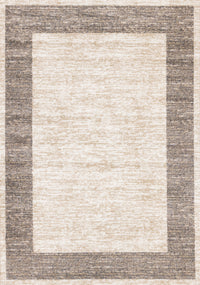 Covington Beige Taupe White Distressed Simple Border Area Rug - 6'7