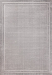 Ellie High-Low Textured Soft Polyester Grey Border Area Rug - 7'10