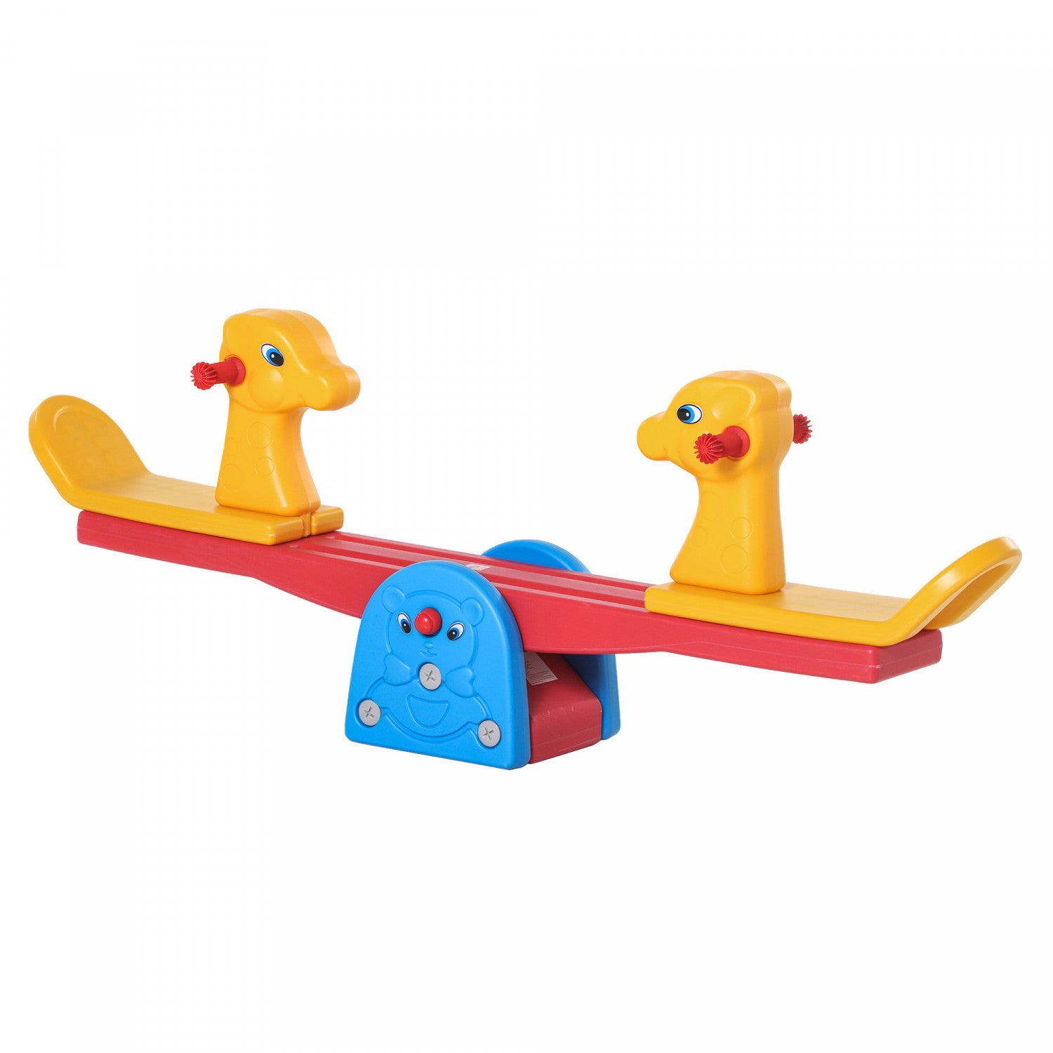 Qaba Kids Seesaw Safe Teeter Totter 2 Seats With Easy-grip Handles 
