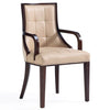 Manhattan Comfort Fifth Avenue Faux Leather Dining Chair - Tan & Walnut