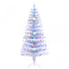 Homcom 5ft Pre-lit Led Optical Fiber Artificial Christmas Tree With 180 Branches