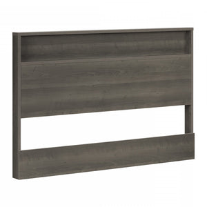 Gravity Full/Queen Headboard with Storage Shelf - Grey Maple