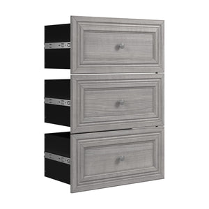 Bestar Versatile 3-Drawer Set for 25 W Closet Organizer - Platinum Grey