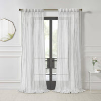 Habitat Paloma Apricot Sheer Dual Header Curtain Panel - 52 x 95