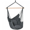 Outsunny Hammock Chair Swing Hanging Macrame Chair Cotton W/ Two Soft Seat Cushions, For Bedroom Indoor Outdoor Ideal Gift For Kids Lover Birthday Present, Dark Grey