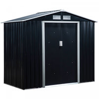 Outsunny 7' X 4' X 6' Garden Storage Shed Outdoor Patio Yard Metal Tool Storage House W/ Steel Floor