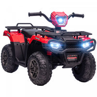 Aosom 12v Kids Atv Quad, 4 Wheeler Battery Powered Electric Vehicle With Music Mp3, Headlights, High