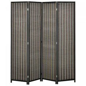 Homcom 4-panel Bamboo Room Divider Privacy Screen 6ft