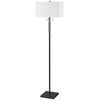 Dainolite Fernanda 2 Light Floor Lamp Matte Black White Shade