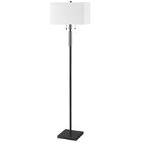 Dainolite Fernanda 2 Light Floor Lamp Matte Black White Shade