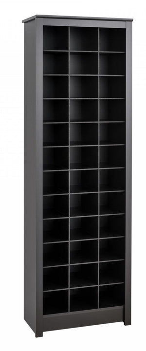 Thirty-Six Pair Shoe Storage Rack - Black