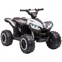 Aosom 12v Kids Atv, Four Wheeler Kids Quad With Music, Mp3, Headlights, High & Low Speed, Battery Po