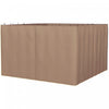 Outsunny 10' X 10' Universal Gazebo Sidewall Set With 4 Panels, Hooks/c-rings Included For Pergolas & Cabanas, Brown