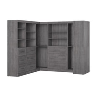 Bestar Pur 161 W Walk-In Closet Organizer System - Bark Grey