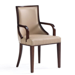 Manhattan Comfort Grand Faux Leather Dining Chair - Tan