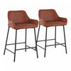 LumiSource Daniella Camel Faux Leather Industrial Counter-Height Stool - Set of 2