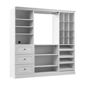Bestar Versatile 86 W Closet Organization System with Drawers - White