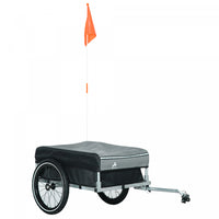 Aosom Outdoor Bike Trailer With Triple Safety, Foldable Bicycle Cargo Trailer, Luggage Wagon With Wh