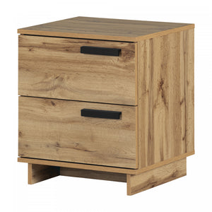 Cavalleri Nightstand with 2 Drawers - Nordik Oak