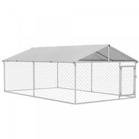 Pawhut Outdoor Dog Kennel Dog Run With Waterproof, Uv Resistant Cover For Medium And Large Sized Dog