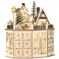 Homcom Christmas Advent Calendar With Countdown Drawers For Kids And Adults