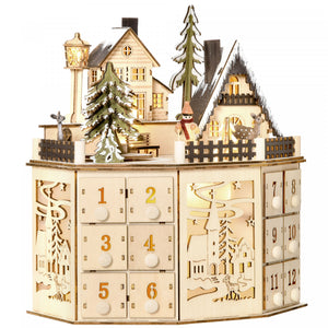 Homcom Christmas Advent Calendar With Countdown Drawers For Kids And Adults