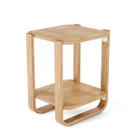 Umbra Modern Solid Wood Bellwood Chairside End Table with Shelf - Natural