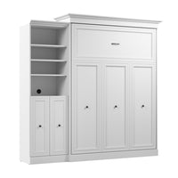 Bestar Versatile Queen Murphy Bed and Closet Organizer with Doors (92 W) - White