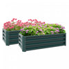 Outsunny Set Of 2 Raised Garden Bed, Steel Planters For Outdoor Plants, Elevated Planter Box, Easy-to-assemble, For Growing Flowers, Herbs And Vegetables, Green